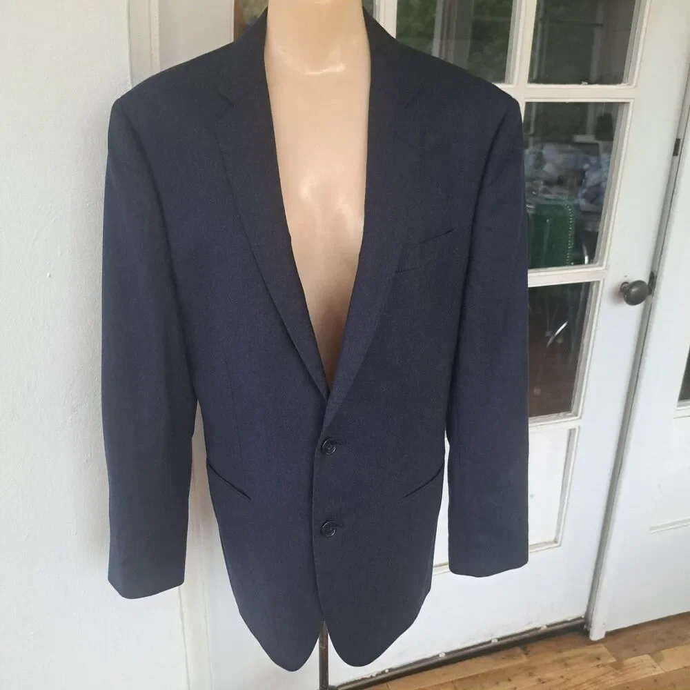 J Crew 100% Wool Blue Ludlow Blazer Mens 40S Navy American Woolen Sport Coat
